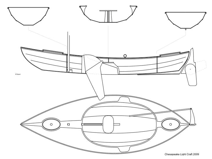 Suite à l'intérêt soudain suscité par le Skerry Raid (c'est ainsi que j'ai décidé de nommer en France l'Expedition Skerry, car j'ai déjà un Expedition Wherry), j'ai décidé d'en construire un exemplaire cet hiver, afin de le tester au printemps, et plus si affinités. On pourra notamment le voir (et l'essayer) lors du prochain Rassemblement Arwen Marine, fin avril 2015. Par rapport au Skerry standard, celui-ci est semi-ponté, et la cloison centrale et son banc ont été supprimés afin d'ouvrir l'espace intérieur sur toute sa longueur pour pouvoir dormir à bord. D'usage plus universel, la dérive sabre est remplacée par une dérive pivotante, que je modifierai légèrement pour la rendre extractible comme celle de Gandalf. Je compte d'ailleurs proposer ce type de type de dérive en option sur le Skerry standard très bientôt, avec un compartiment étanche sous le banc central. 