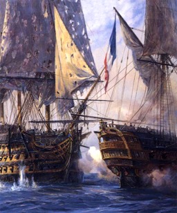 Le Redoutable et le Victory à Trafalgar